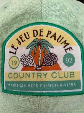 Anthropologie Le Jeu De Paume Country Club Patch Cap Mint Green 23” Crown NEW